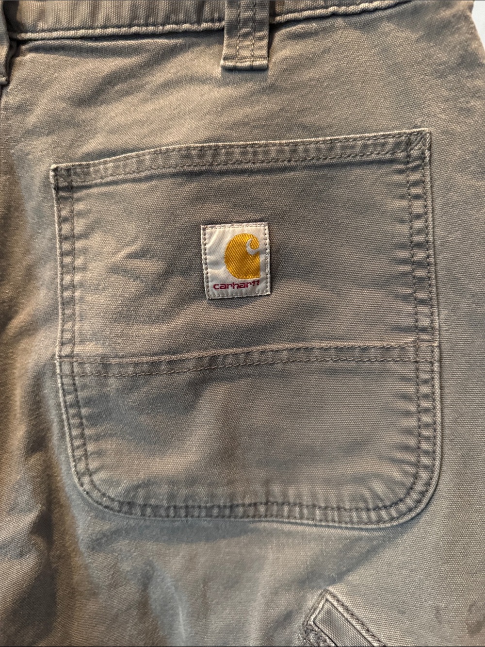 Carhartt Men's Light Gray Relaxed Fit Work Jeans
